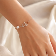Desire Heart Shape 925 Sterling Silver Bracelet with Adjustable length Frre Size